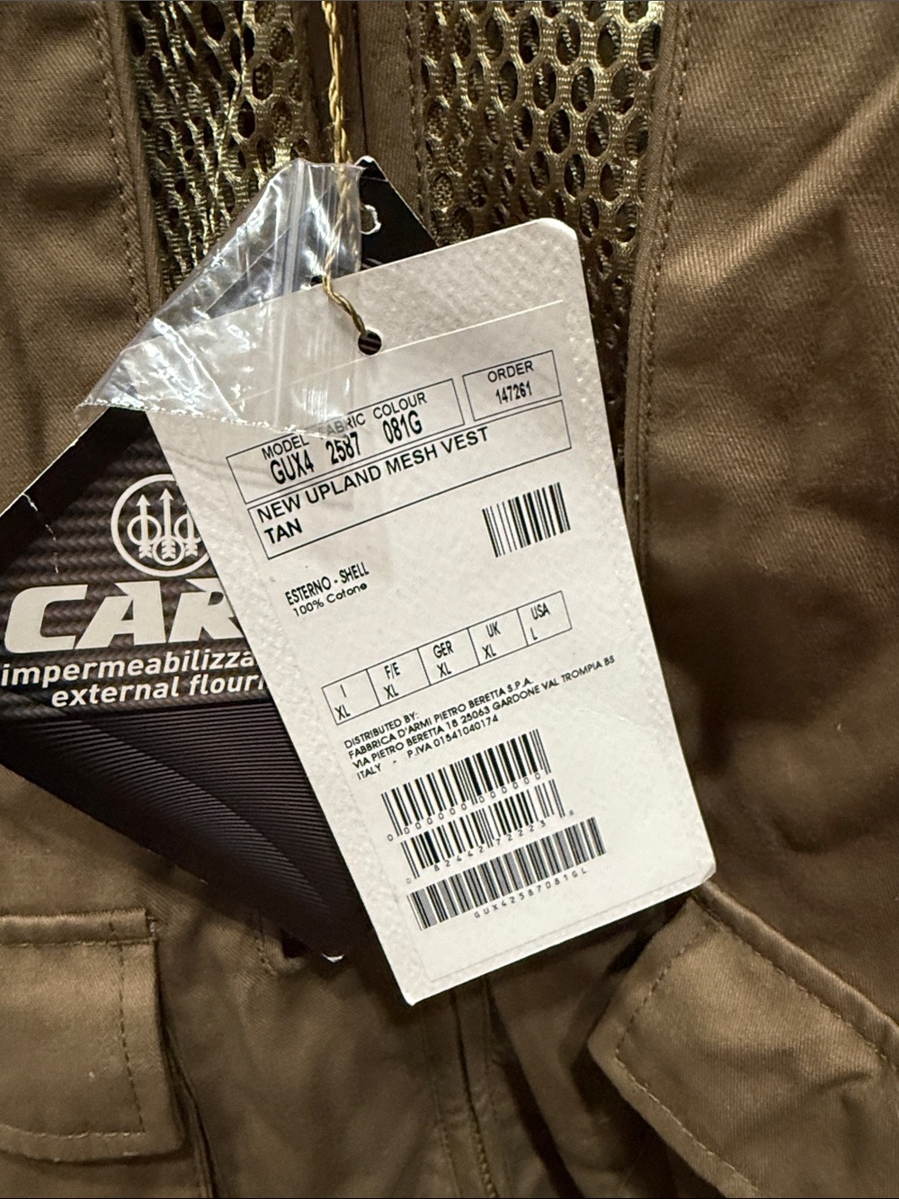NEW UPLAND MESH VEST BERETTA  Carbon Fluo.  Upland hunting vest with game pocket - Picture 5 of 8